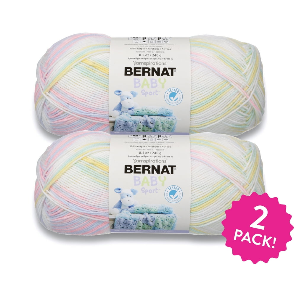 Bernat Baby Sport Yarn, Baby Baby Ombre, 8.5oz(240g), Light, Acrylic, 2
