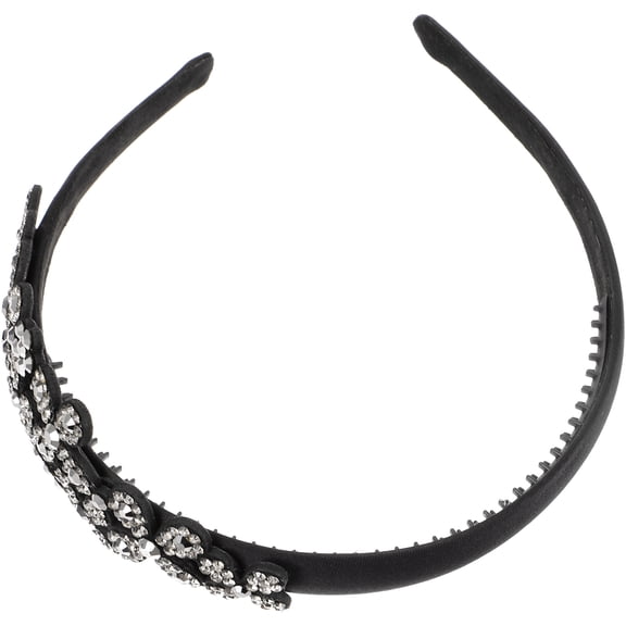 AURARMLET Decorative Rhinestone Headband, Black, Perfect for Special Occasions