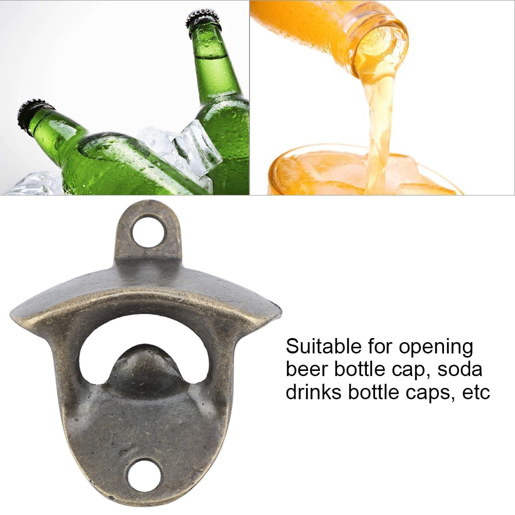 4 PCS Zinc Alloy Wall Mount Bottle Opener Beer Soda Glass Cap Open Tool MOUNTED 