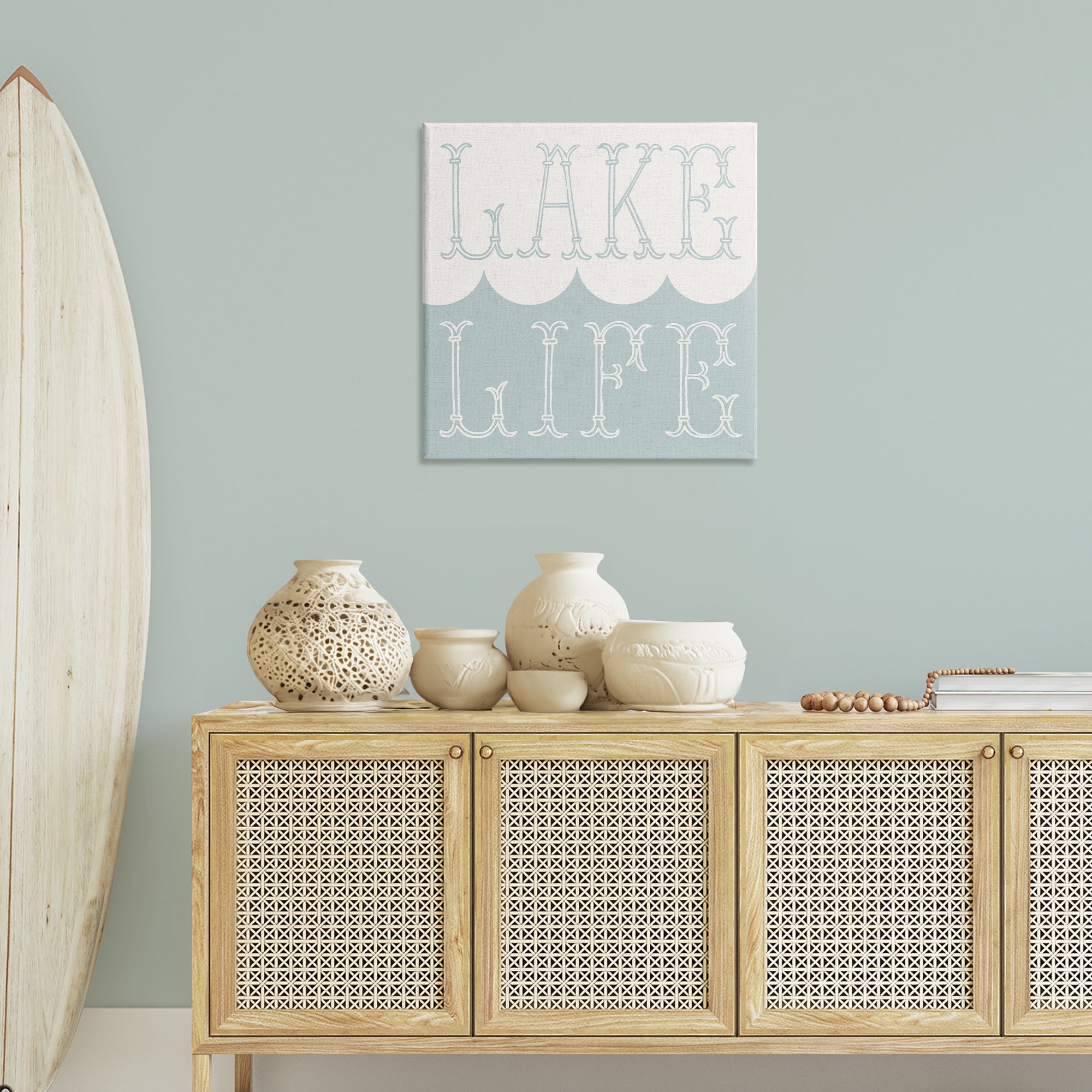 Stupell Industries Lake Life with Wave Nautical & Beach Painting Wrapped Canvas Art Print Wall Art, 30 x 30