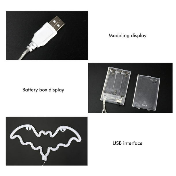 Luces de neón LED de murciélago, letreros de neón de Halloween Letrero de luz de neón de murciélago Letreros de neón de Halloween Máxima comodidad