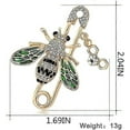 thumbnail image 2 of "Women's Brooch Pin Enamel Crystal Bees Large Safety Pin", 2 of 2