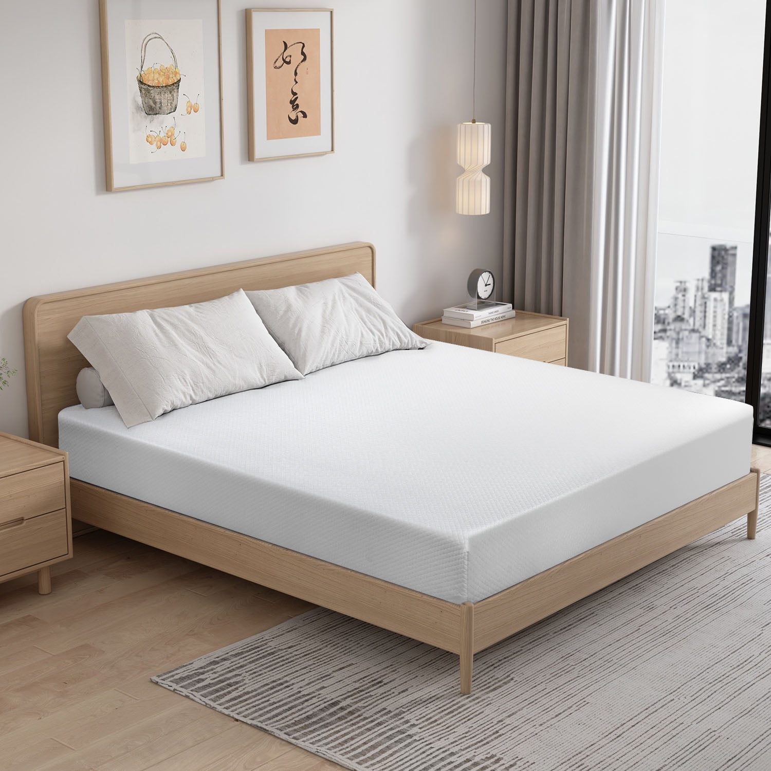 8 Inch Twin Mattress Gel Memory Foam Mattress with Breathable Cover, Medium Firm, In a Box, White