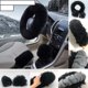 thumbnail image 2 of Juego de 3 fundas universales para volante de coche (negras), adecuadas para fundas de volante de felpa de invierno de 37-39 cm, 2 of 5