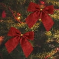 thumbnail image 5 of Ongmies Christmas Bows, 10Pcs Christmas Bows - Various Fabric Styles For Tree Garland, Party & Holiday Decorations, Christmas Decorations Indoor, 5 of 9