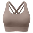 thumbnail image 4 of TANGQIOP Underwire Bras for Women Plus Size Cross Beauty Back Yoga Fitness Running Sports Adjustable One-Piece Padded Shockproof Beige XXL, 4 of 5