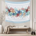 thumbnail image 5 of Sky Blue Ocean Starfish Tapestry for Bedroom Wall Hanging Tapestry, Summer Coastal Coral Conch Ceiling Backdrop Tapestries Poster Blanket Wall Decor for Teens Room Living Room Dorm 39" x 59", 5 of 8