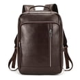 thumbnail image 1 of Mochila LUUFAN de piel auténtica para hombre, 14 ordenadores portátiles, color café, 1 of 9