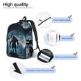 thumbnail image 5 of Naloa Canvas Backpack for Men Women Moon Wolf Warrior Print Rucksack Casual Travel Daypack Large and Small Durable College Tote Satchel Bookbag for Teens, 5 of 8