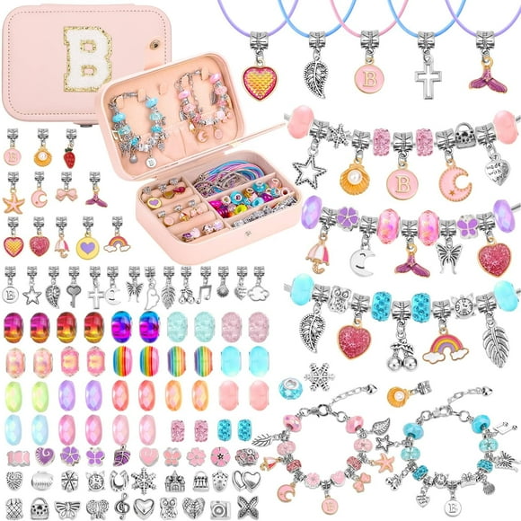 Kit de pulsera con dijes Billbotk con joyero y abalorios
