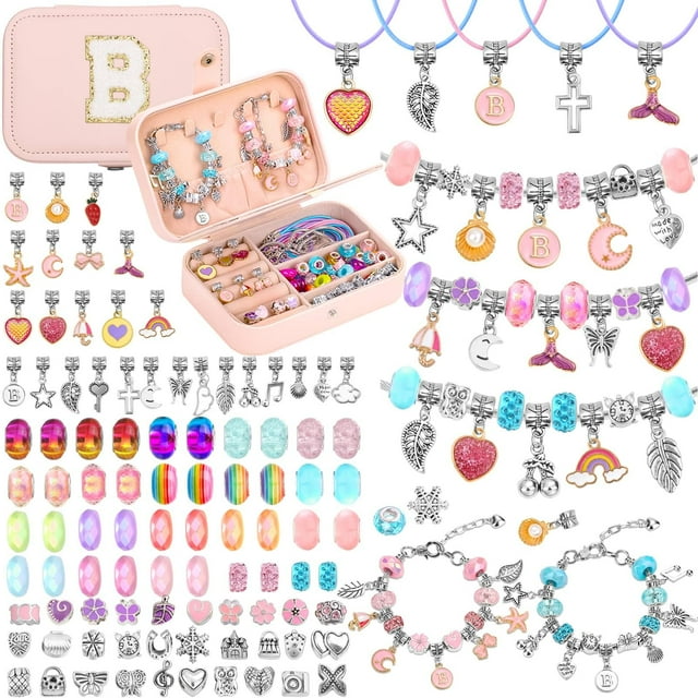 Kit de pulsera con dijes Billbotk con joyero y abalorios