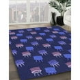 thumbnail image 3 of Ahgly Company Machine Washable Indoor Round Transitional Midnight Blue Area Rugs, 8' Round, 3 of 7