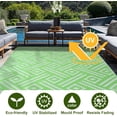 thumbnail image 3 of SHIQI-Outdoor Rug 8x10 Patio Waterproof, Large Outdoor Plastic Straw Rug, Reversible Out Door Carpet for Camping, Deck, Rv, 8 x 10 Area Carpet for Balcony, Porch, Backyard, White and Green, 3 of 4
