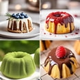 thumbnail image 3 of Set de 2 Moldes Mini Bundt de Silicona con Refuerzo Metálico y Asas 6 Cavidades Antiadherentes para Chocoflan Donas y Postres, 3 of 4