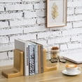 thumbnail image 3 of MyGift Modern Industrial Heavy Gold Concrete Bookends, Set of 2, 3 of 7