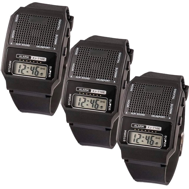 Reloj para débiles visuales SoniHour 3Pzas Reloj Parlante Pantalla digital Idioma: Español Longitud 24 cm Ancho 3.6cm Ne