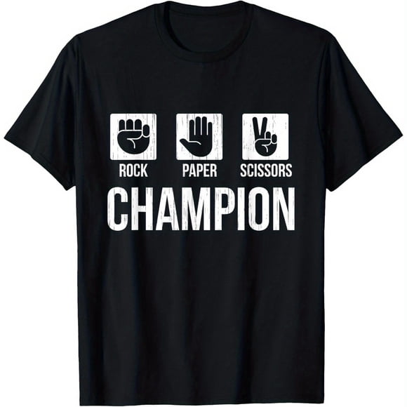 Rock Paper Scissors Champion Shirt Funny Hand Game Men Women T-Shirt, Suitable for Mens & Womens Outdoor T-Shirt, 100%cotton, S-XXXL