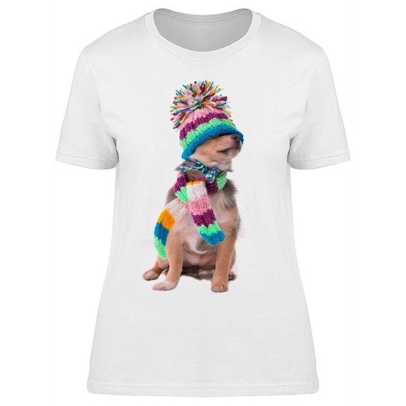 Puppy Isnt Cold, But Cant See T-Shirt Women -Image by Shutterstock, Female XX-Large