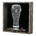 thumbnail image 2 of Torched Florida Beer Cap Shadow Box Wall Mount Decor 13"x13"x3" Gray, 2 of 8