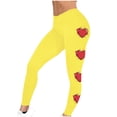 thumbnail image 4 of lcziwo Sales of The Week, Women's Valentines Day Leggings Heart Graphic Print Legging Pants Stretch High Waisted Tummy Control Yoga Pants Full Length Workout Tights Yellow S, 4 of 7