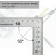 thumbnail image 4 of Escuadra de carpintero de acero inoxidable, escuadra de carpintero de metal, regla cuadrada de 150 x 300 mm, ángulo recto de 90 grados, regla de acero inoxidable para carpintero, 4 of 5