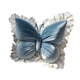 thumbnail image 4 of Almohada con forma de mariposa, soporte lumbar, decoración para el hogar, manualidades, cojín de respaldo, almohada para sofá azul, 4 of 9