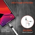 thumbnail image 3 of HyperGear 15422 60-Watt Charge and Sync Flexi USB-C to Lightning Flat Cable, 6 Feet (White), 3 of 3