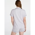 thumbnail image 3 of Joyspun Women's Dreamy Soft Collection Notch Collar Top and Shorts Pajama Set, 2-Piece, Sizes XS-3X, 3 of 7