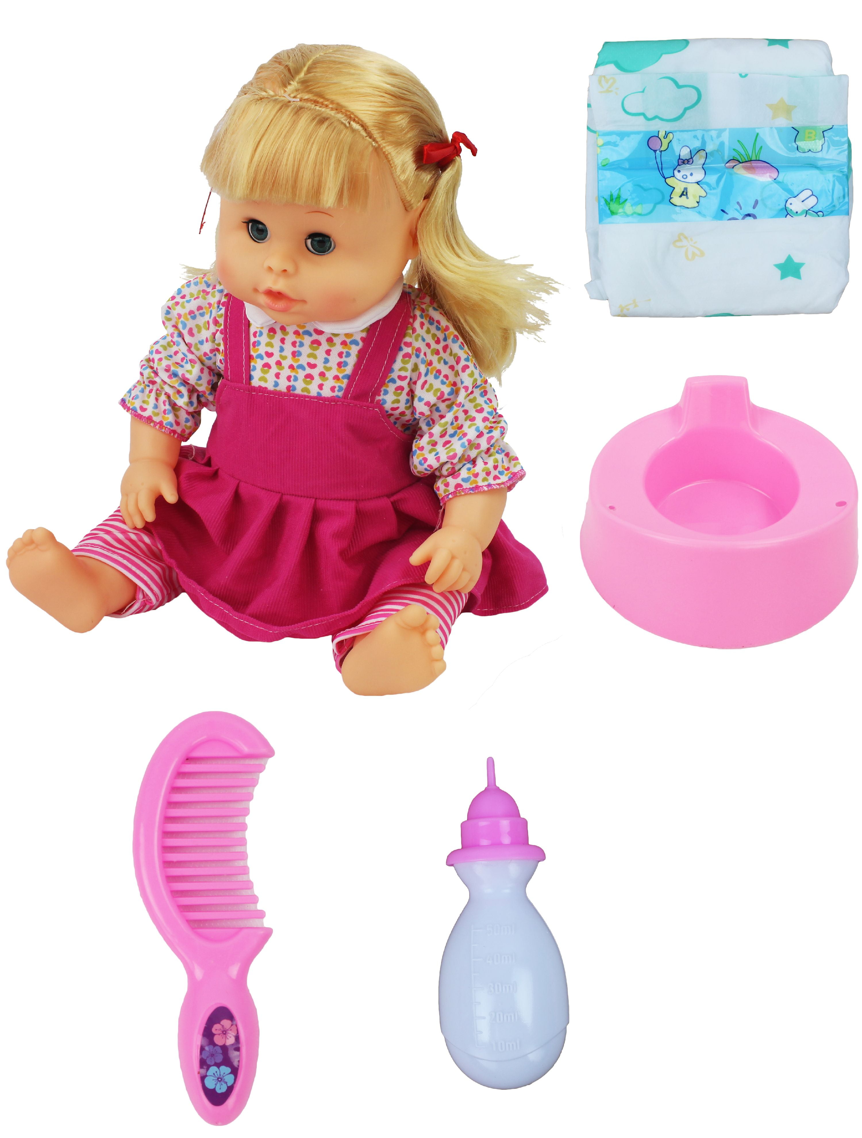 Baby Doll With Stroller Sound Wetting Set Girls Christmas Gift Toy 