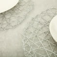 Efavormart 6 Pack 15" Silver Metallic String Round Placemats For