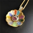 thumbnail image 7 of Sunflower Colorful Petal Smiley Face Necklace Rotatable Hip Hop Pendant Necklace ,Rotatable, 7 of 7