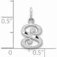 thumbnail image 2 of 10K White Gold 10Kw Diamond-Cut Initial S Charm (17 X 10) Made In United States -Jewelry By Sweet Pea, 2 of 5
