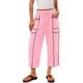 thumbnail image 2 of BUIGTTKLOP Capri Sweatpants for Women Drawstring High Waisted Cropped Pants Baggy Sweat Lounge Capris, 2 of 6