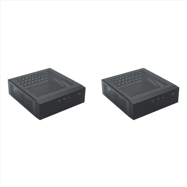 2X M09 HTPC Host Mini ITX Chasis de Computadora Fuente de AlimentacióN de CC Chasis de Control Industrial Caja de Computadora de Escritorio para el Hogar