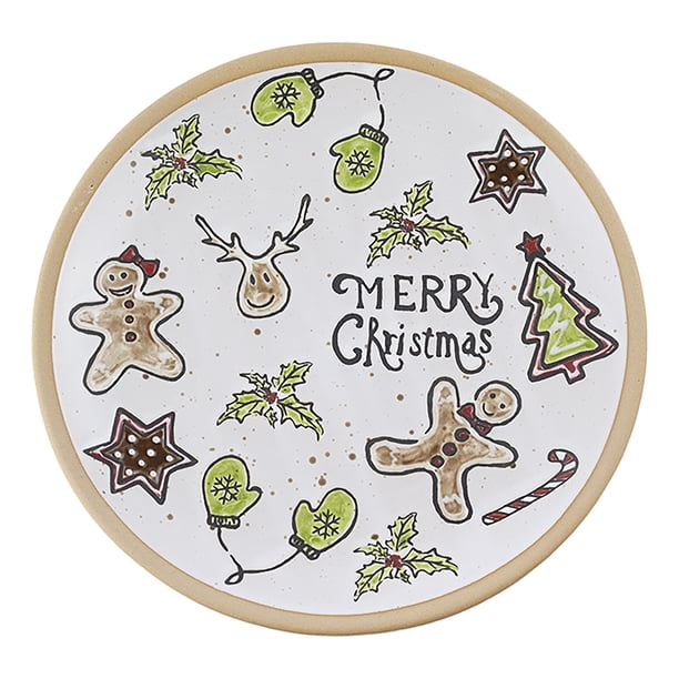 Plato de Cerámica Merry Christmas con Figuras Navideñas 22.5 cm Ideen