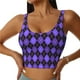 thumbnail image 1 of Fotbe purple argyle Sujetador Deportivo Largo sin Aros para Mujer con Almohadillas y Soporte Medio, Transpirable y Absorbente, Camiseta Tipo Chaleco o Tank Top-Medium, 1 of 8