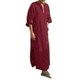 thumbnail image 2 of Bcfgryg Mens Casual Fashion Long V Neck Long Sleeve Shirt Robe Top Big and Tall Men's Shirts, 2 of 4