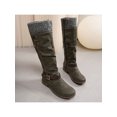 thumbnail image 4 of UKAP Women Winter Shoes Tall Riding Boots Knee High Boot Walking Fashion Green 7, 4 of 7