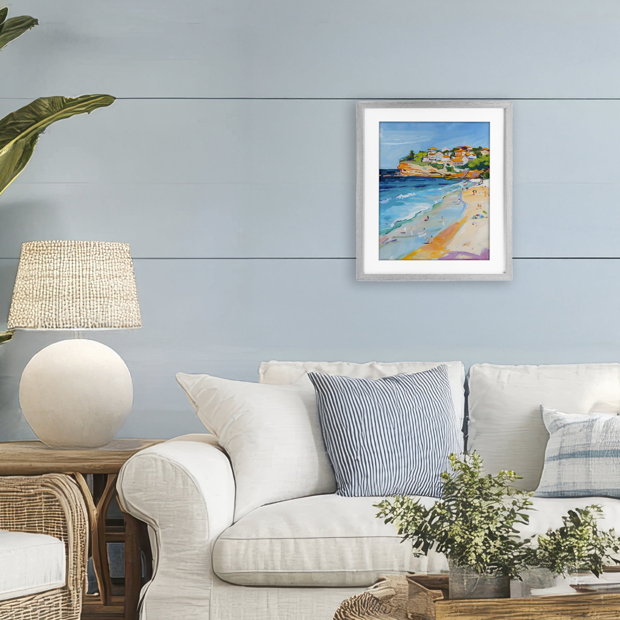 Stupell Industries Bondi Beach Cove Gray Framed Print Under Glass, design by The Prints Vibe