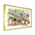 thumbnail image 2 of Designart 'Lavender Flowers On Ancient Cart Illustration' Traditional Framed Art Print, 2 of 4