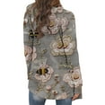 thumbnail image 6 of Sexlip Women's Floral Printed Fall Trendy Long Sleeve Cardigans Lightweight Loose Mid-Long Casual Open Front Outerwear Coats Gray XXXXL, 6 of 6