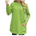 thumbnail image 2 of Ayfxijin Pullover Sweaters for Women,Women's Leisure Fall And Winter O-Neck Long Sleeves Pocket Pullover Tops, 2 of 4