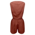 thumbnail image 5 of Arlun Summer Linen Two Piece Sets for Women V-Neck Button down Sleeveless Tank Top and Loose Shorts Comfortable 2 Piece Outfits Lightweight Soft Breathable for Daily Wear Red2 S, 5 of 5
