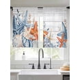 thumbnail image 2 of Orange Blue Starfish Coastal Sheer Curtains 54 Inch Length 2 Panels Set Window Treatments, Summer Beach Eucalyptus Retro Rod Pocket Semi Curtains for Living Room/Bedroom/Kitchen Décor, 104"W x 54"L, 2 of 7
