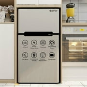 Costway Refrigerator Small Freezer Cooler Fridge Compact 3.2 cu ft. Unit, Grey