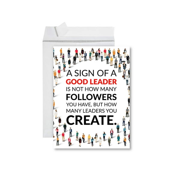 Koyal Wholesale Funny National Boss's Day Jumbo Card, Good Leader, Blank Greeting Card with Envelope, 1-Pack