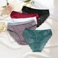 thumbnail image 4 of Gibobby Tangas de mujer sexy encaje Día de San Valentín Ropa interior sexy de cintura para mujer, bragas de color sólido, ropa interior de encaje, bragas para mujer(Negro, CH), 4 of 5
