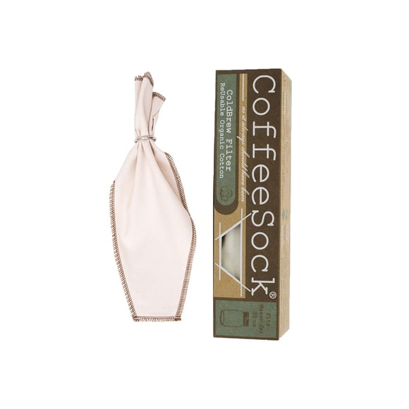 Filtros de café de algodón orgánico reutilizables CoffeeSock 'The Original' - Hechos para adaptarse a frascos de vidrio de 32 onzas (1 filtro) - Hecho en los EE. UU. - Juego de filtros ultraduradero d