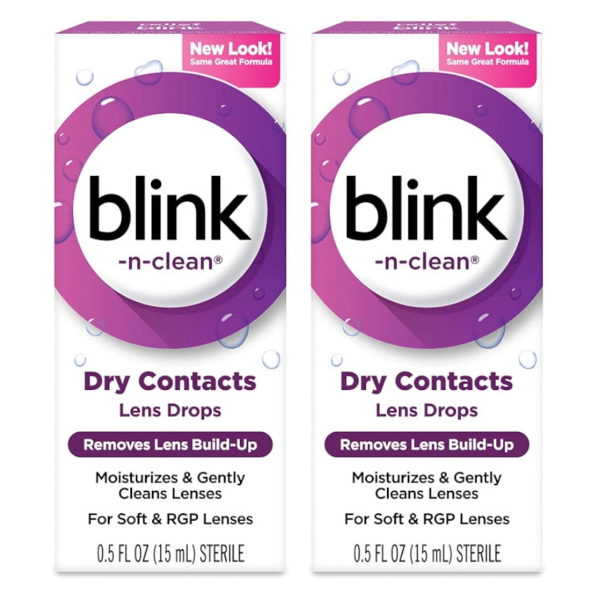 2 Pack - Blink-N-Clean Lens Drops for Any Soft Contact Lens 0.5 FL OZ