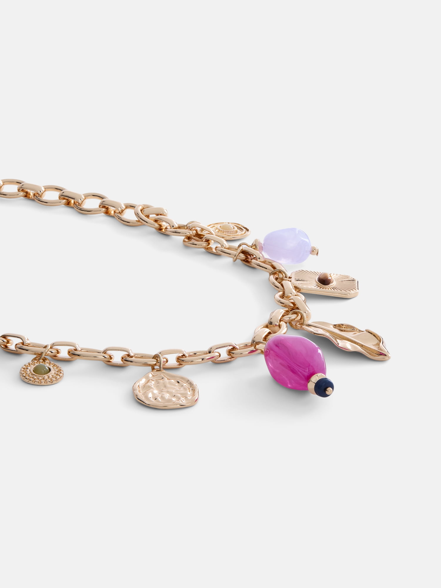 Scenario Women's Gold-Tone Multi-Charm Necklace